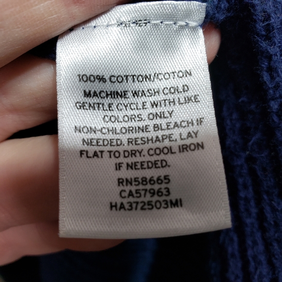 Halogen Blue Long Cotton Cable Knit Sweater Size M - Picture 4 of 5